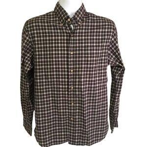 Ralph Lauren Plaid Long Sleeve Green Red White Button Dn 120's 2 Ply Dress Shirt